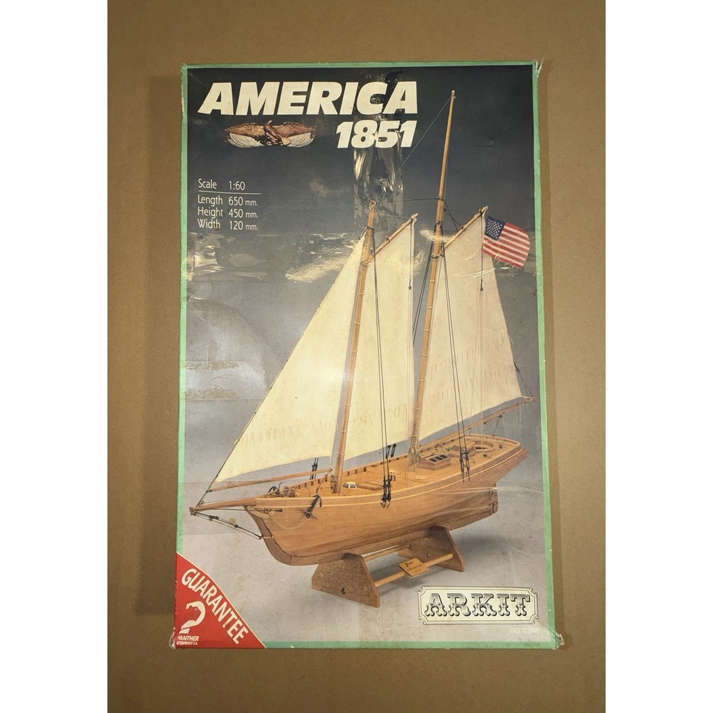 Arkit AMERICA 1851 Scale Model 1/60 Ship Boat Vintage Antique For Parts
